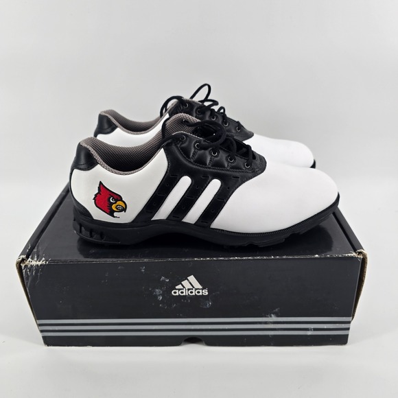 adidas Other - Adidas Torsion Stripe Louisville Cardinals Golf Shoes White Black 549574 Mens 10